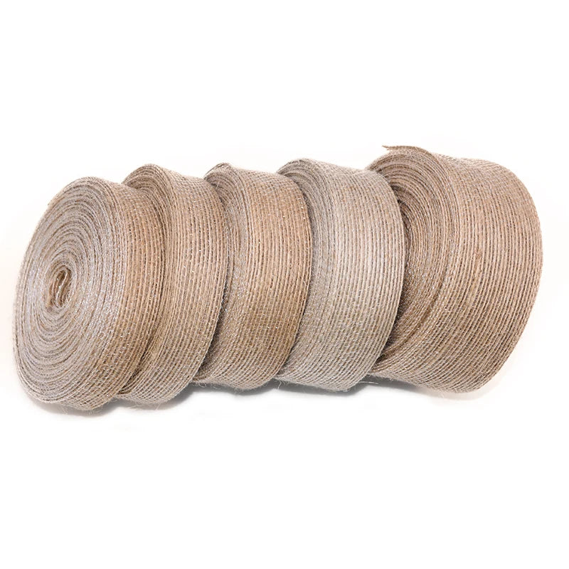 10M Roll 15mm-38mm Natural  Jute/ Burlap Ribbon