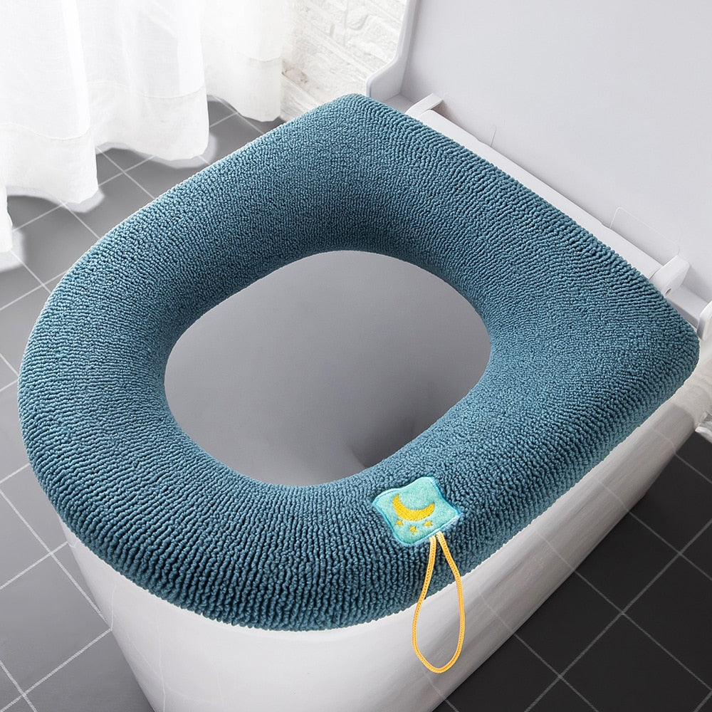 Universal Soft Warm Toilet Seat Cushion.  Easily removed and washable.