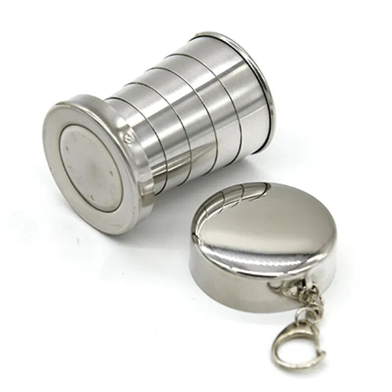 75,150 Or 250ML Stainless Steel Folding Cup.