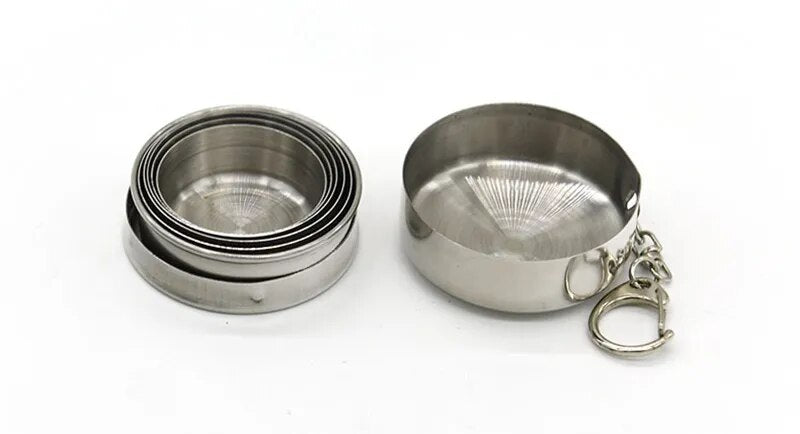 75,150 Or 250ML Stainless Steel Folding Cup.