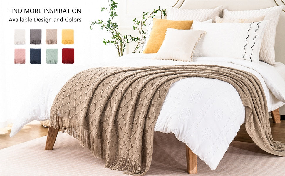 Battilo Machine Washable Decorative Soft Knitted Throws.