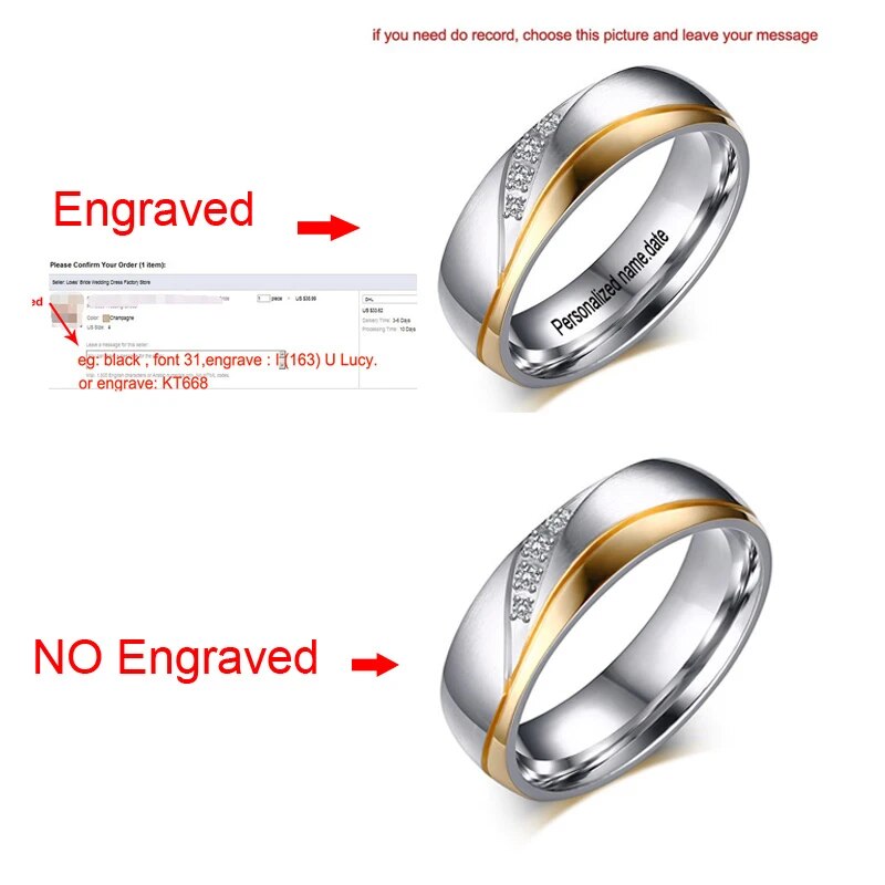 Men Or Women's Stainless Steel Personalized Rings.