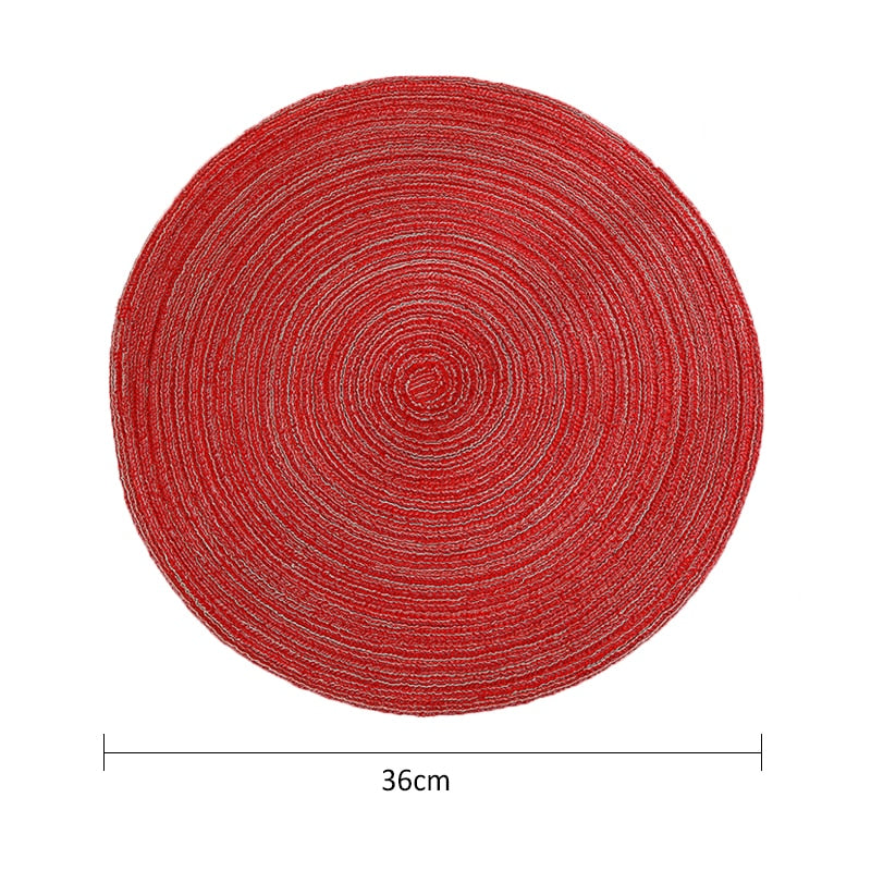2/4/6pcs Woven round Placemat Or Coffee Cup or Bowl Coaster.