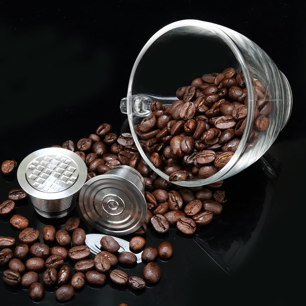 ICafilas Stainless Steel, Reusable Coffee Filter With Tamper for Nespresso Machines.
