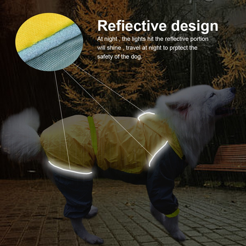 Dog S-2XL Reflective Raincoat.