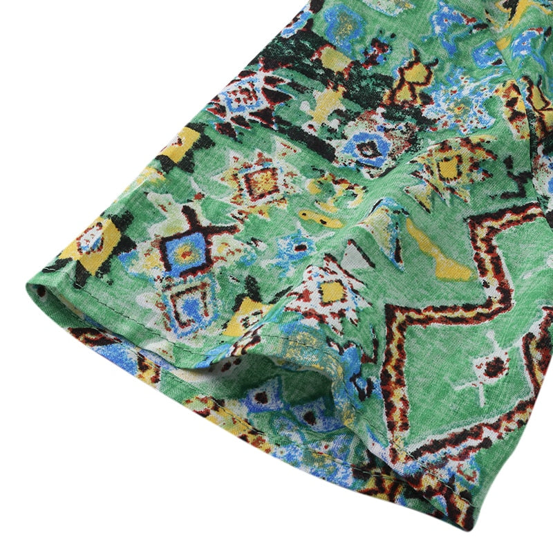 Women's ZANZEA Summer Bohemian Long, Short Sleeve Floral Print Sundress.