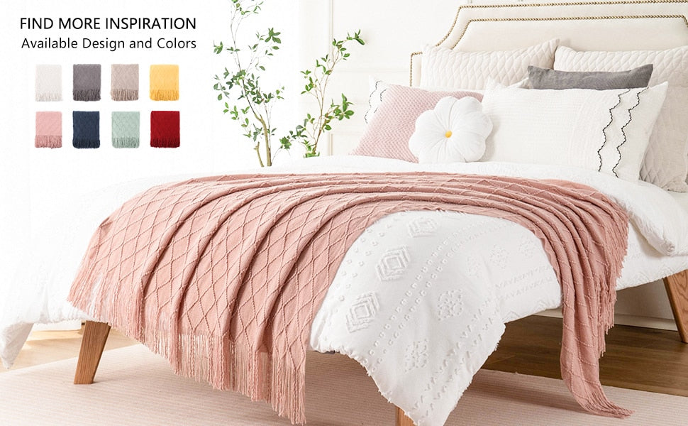 Battilo Machine Washable Decorative Soft Knitted Throws.