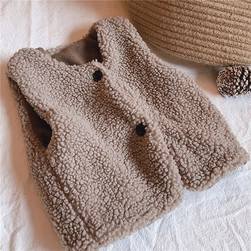 Autumn Baby V Neck Plush Vest