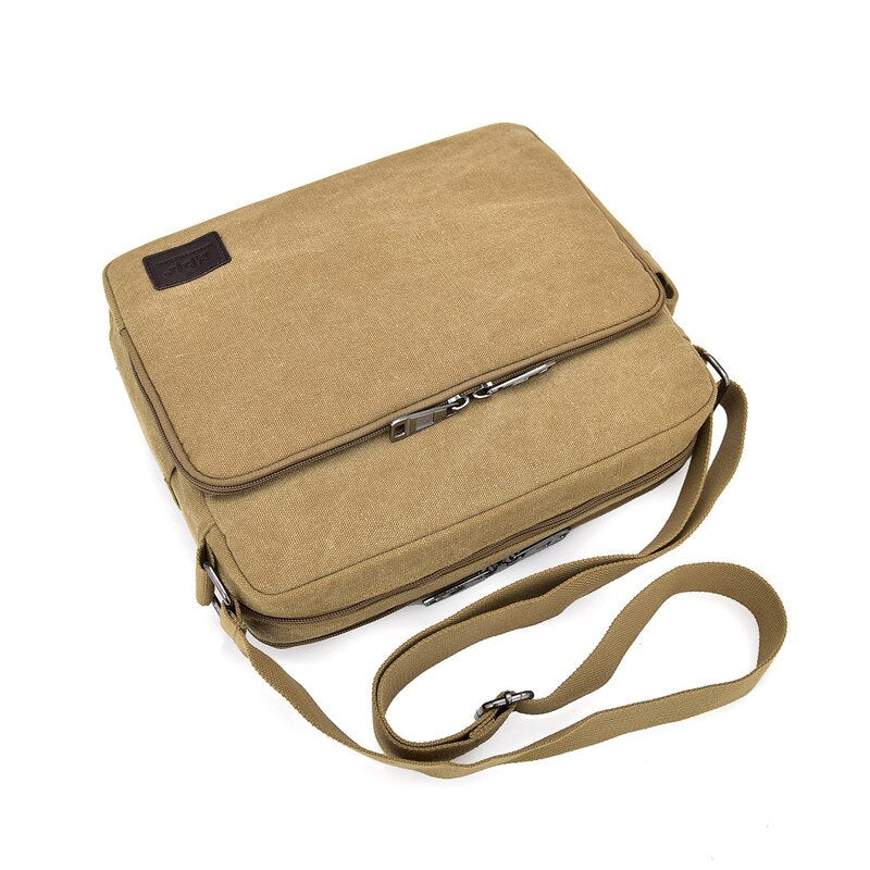 Men's and Women's Canvas Multifunction Crossbody Casual Bolsa Top-handle Shoulder Bag.