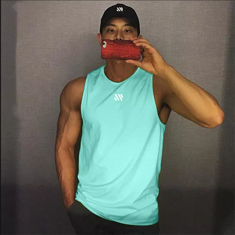 Men's sleeveless Mesh fitness Shirts