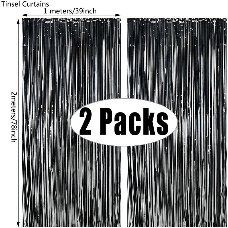 2Pack Party Metallic Foil Backdrop Curtain Decoration.  Great For Weddings, Birthdays or Showers.