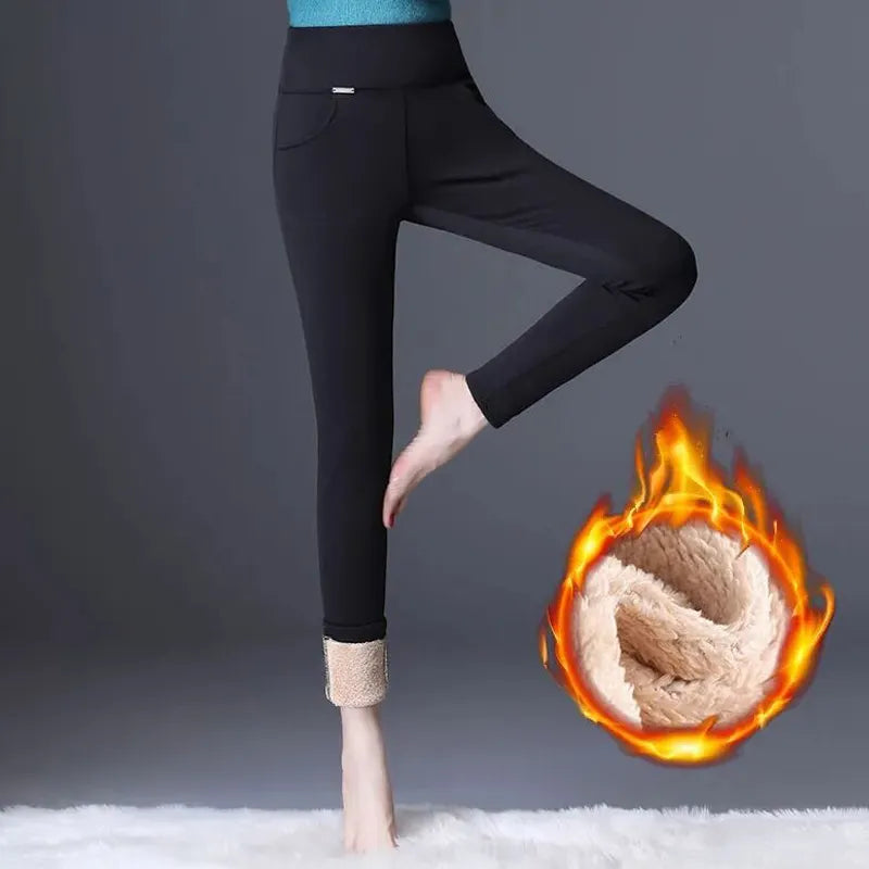 Women's High Waist Winter thick Warm Leggings.