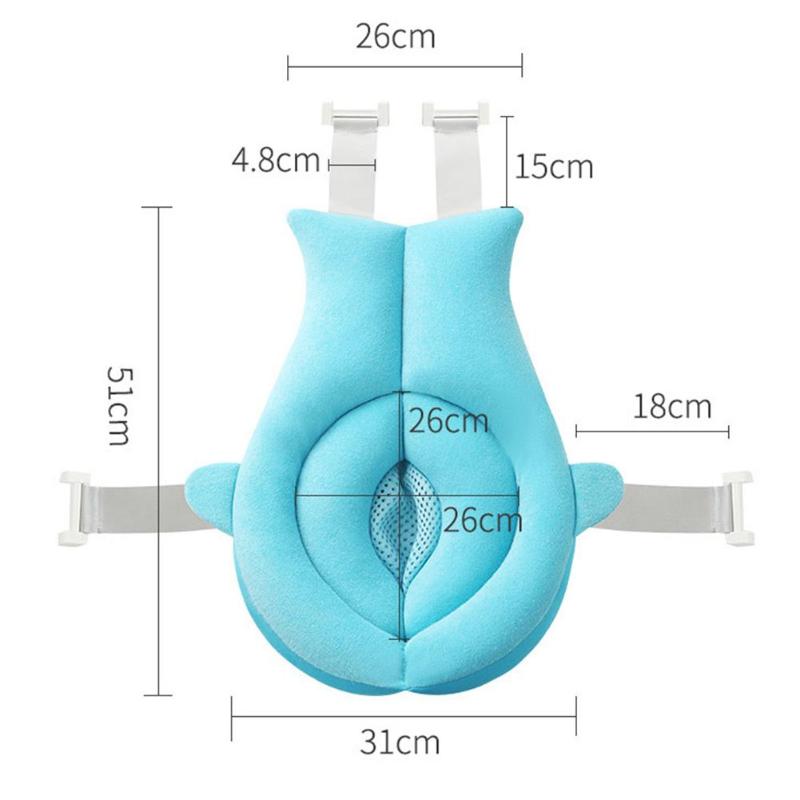 Newborn Safety Security Non-Slip Bath Support Cushion With Foldable Soft Pillow.