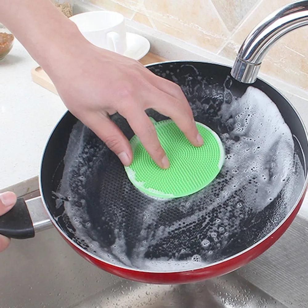 6Pcs Silicone Scouring Dish Washing Cleaning Pads