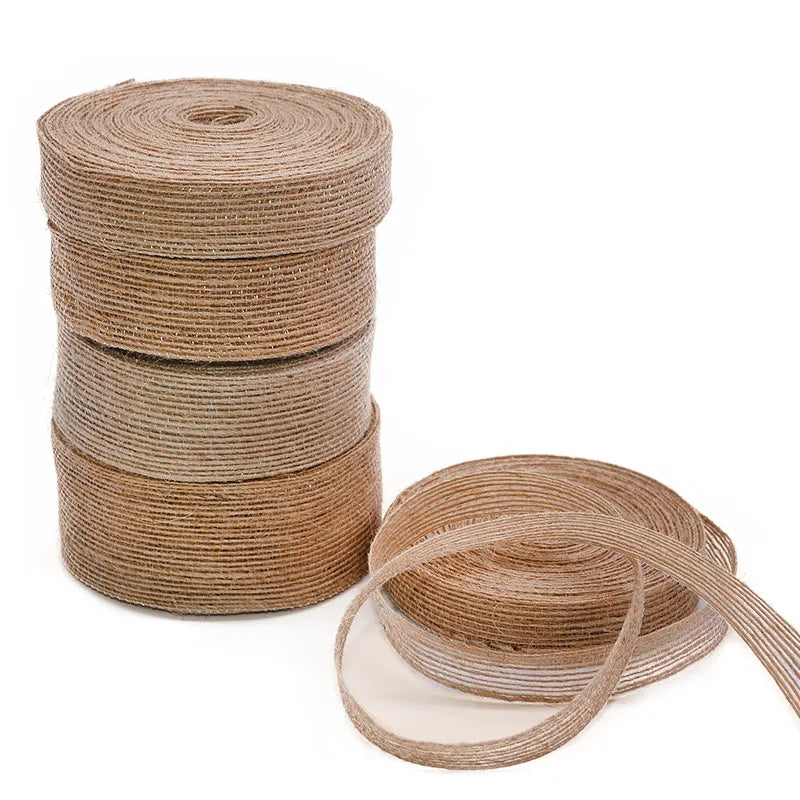 10M Roll 15mm-38mm Natural  Jute/ Burlap Ribbon