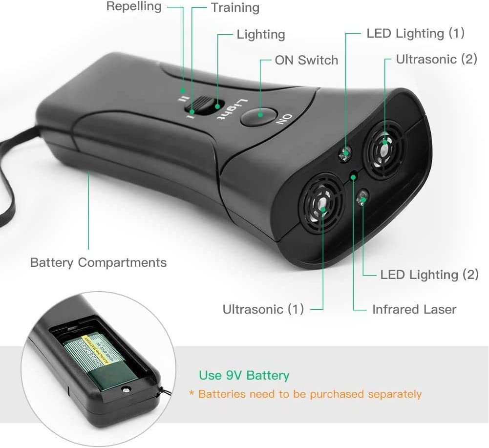 LED Ultrasonic 3 in 1 Anti Barking Dog Training.