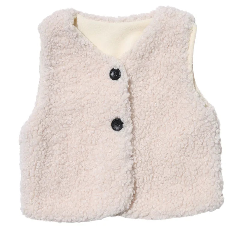 Autumn Baby V Neck Plush Vest