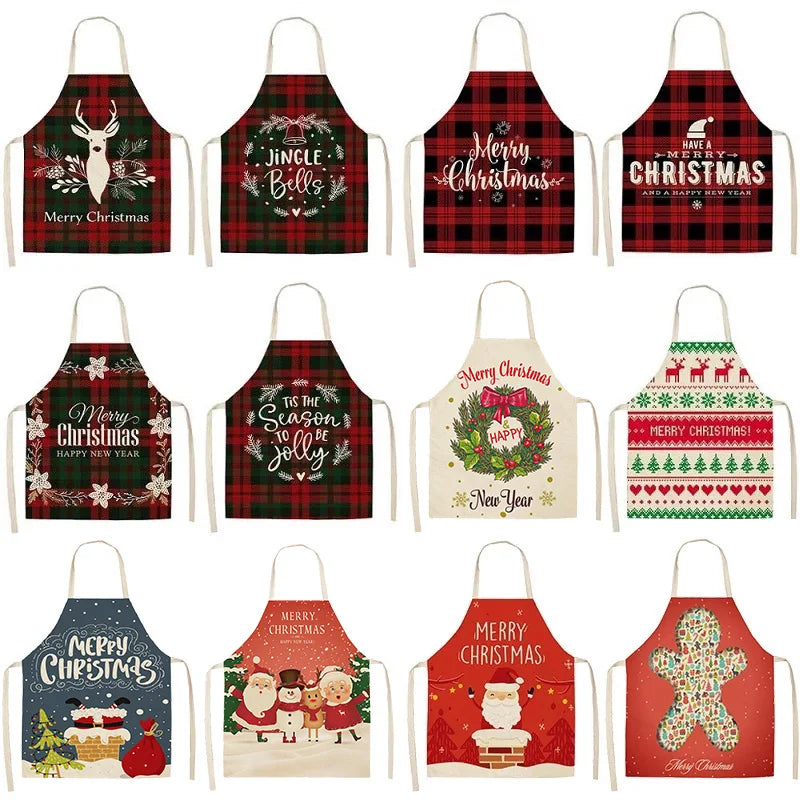 Christmas Linen Aprons