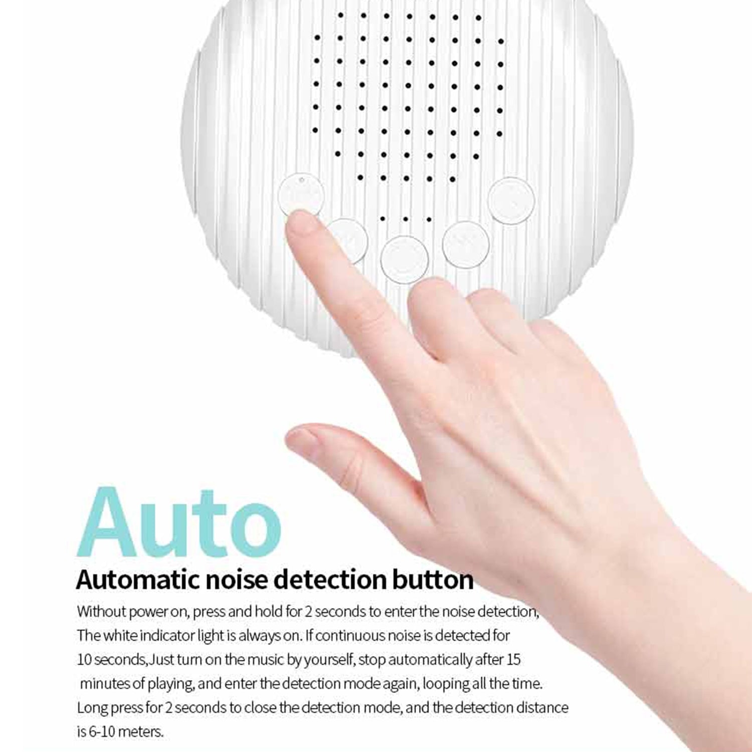 White Noise Machine With USB Rechargeable, Night Light And Timer For Automatic Shutdown.