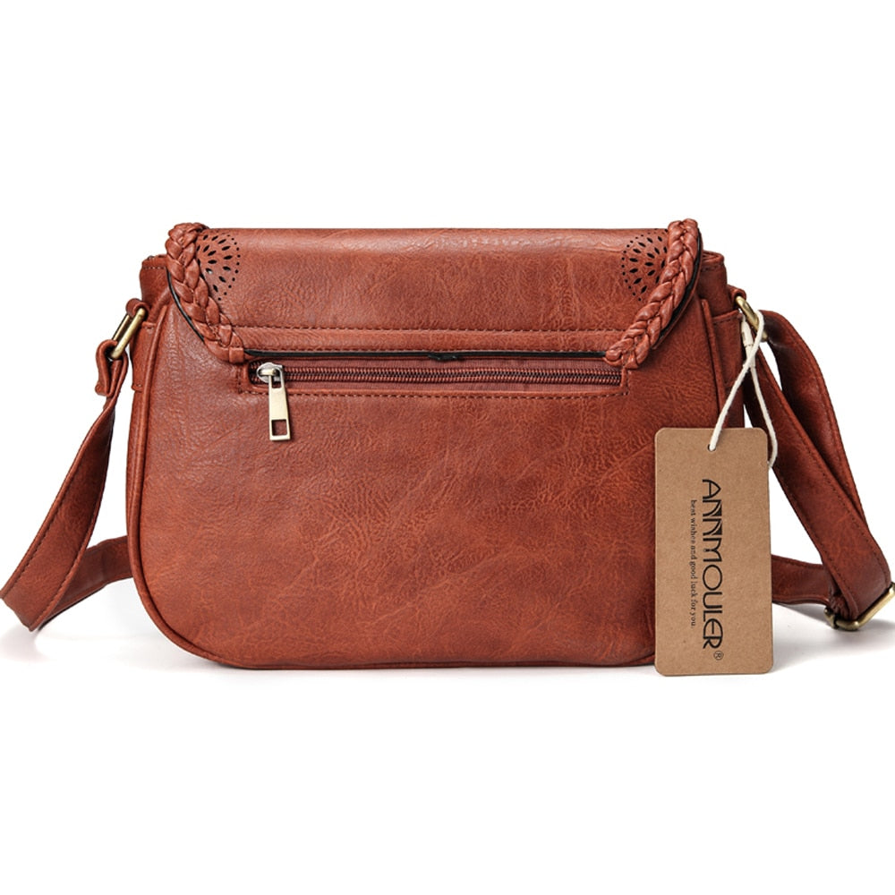 Annmouler Ladies leather crossbody handbag.