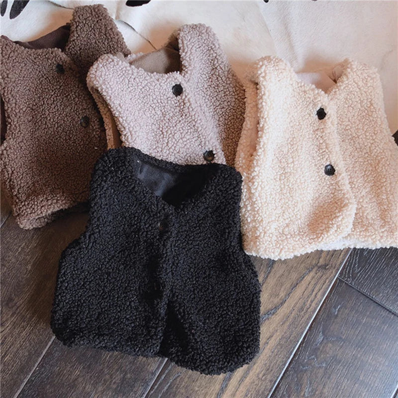 Autumn Baby V Neck Plush Vest