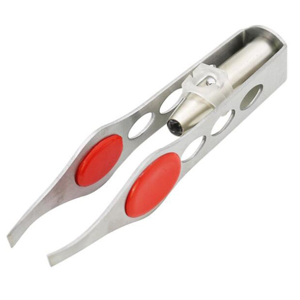 1pc Stainless Steel LED eyebrow tweezer.