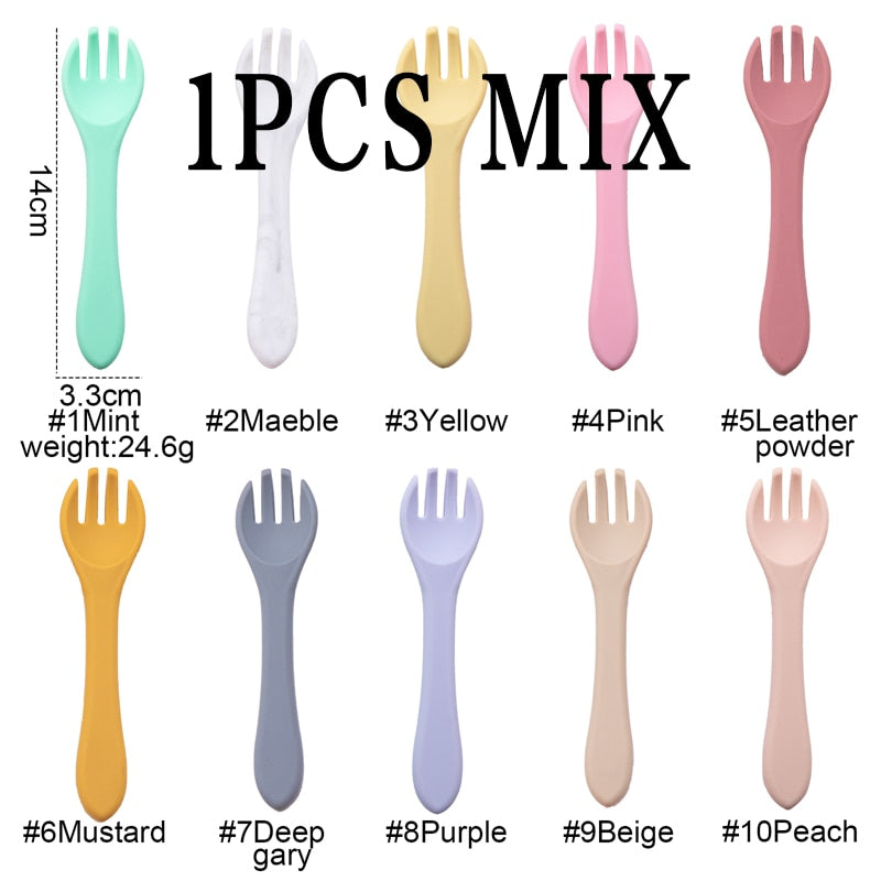 Babies Silicone Bowl, Fork, Spoon, OR Cup and Straw With Suction Cup.