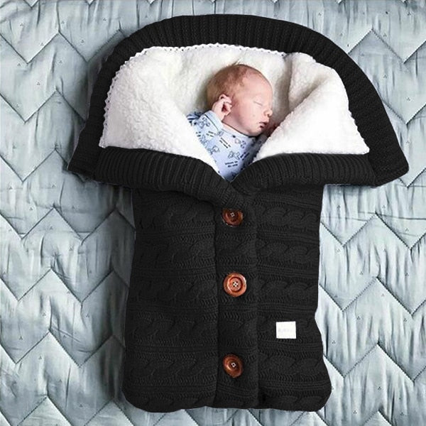 Baby Wool  Button Up Sleeping Bag, Cozy for Autumn Weather in strollers.