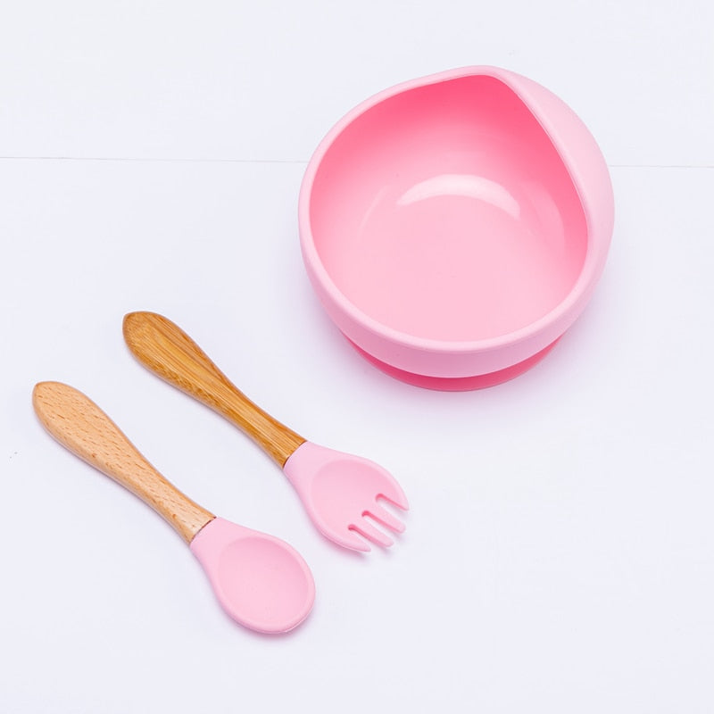 Babies Silicone Bowl, Fork, Spoon, OR Cup and Straw With Suction Cup.