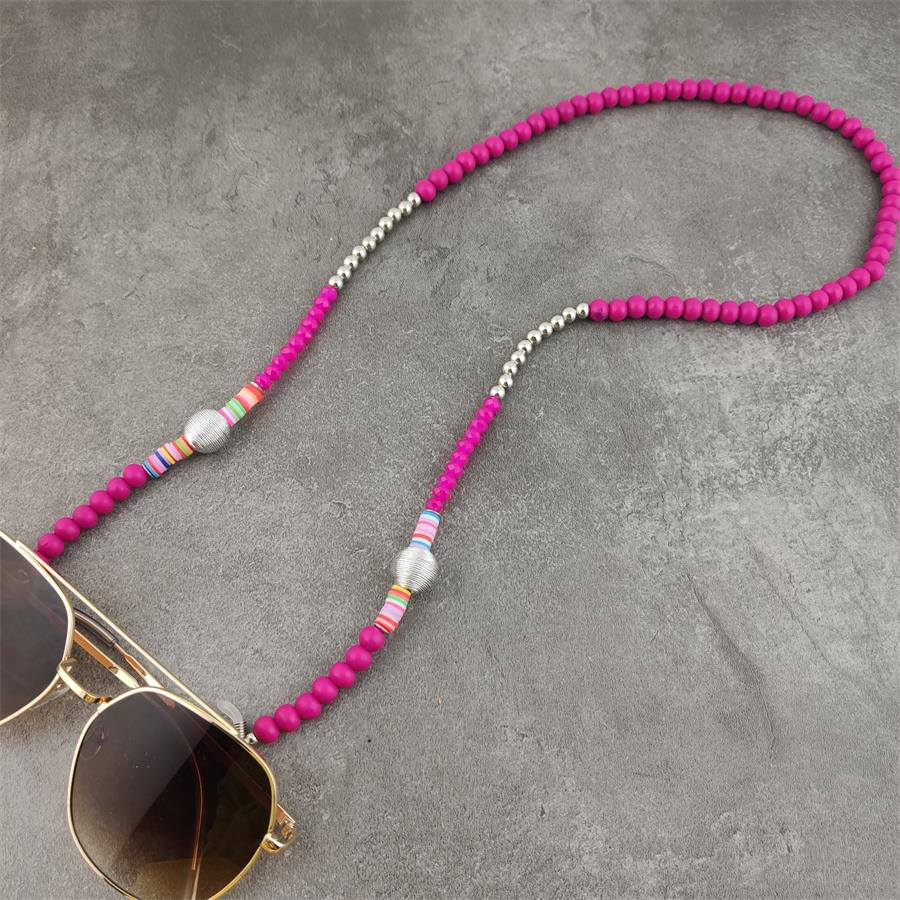 Boho Wood Bead Chains with Silver Metal Balls For Eyeglasses/Sunglasses.