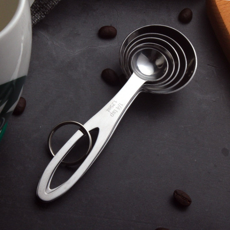 5pcs Stainless Steel Measuring Spoon Set.