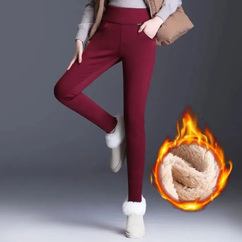 Women's High Waist Winter thick Warm Leggings.