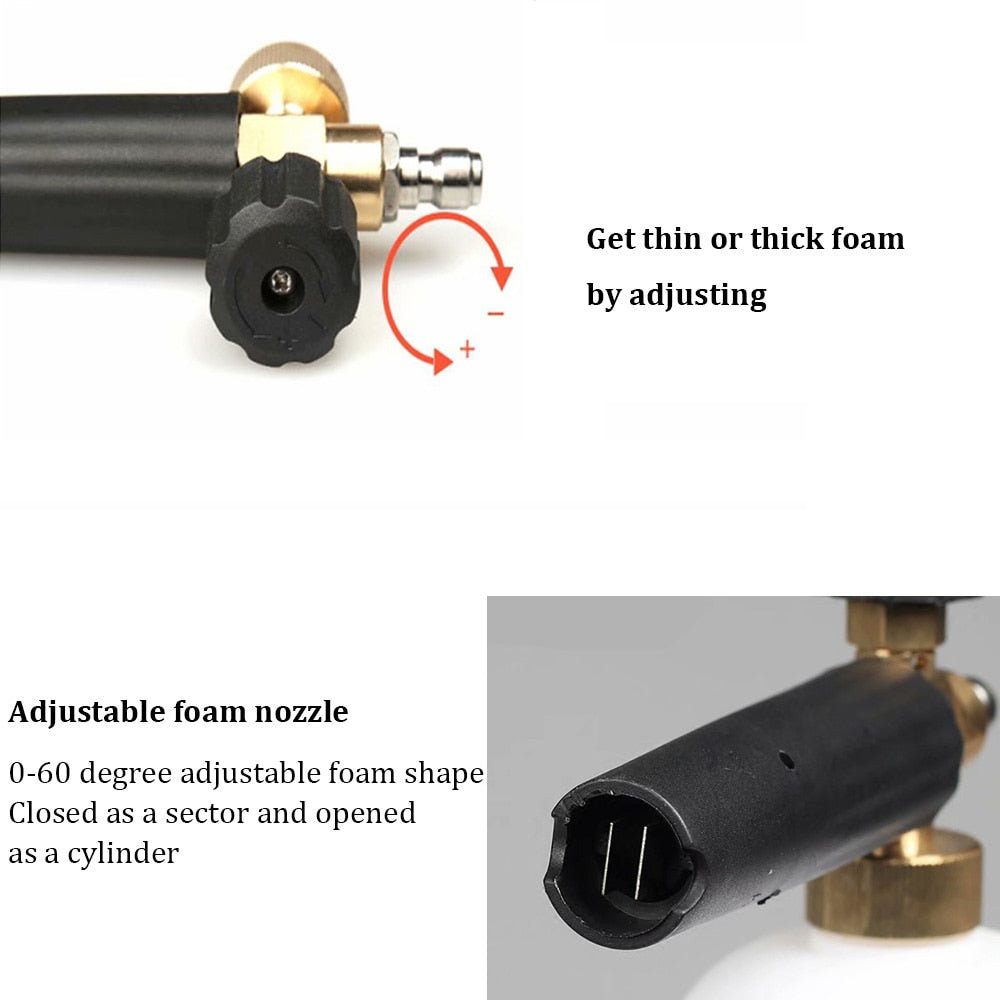 1L Adjustable Car Washer Gun And Soap Container.  1/4" Quick Release with 5 Nozzles.