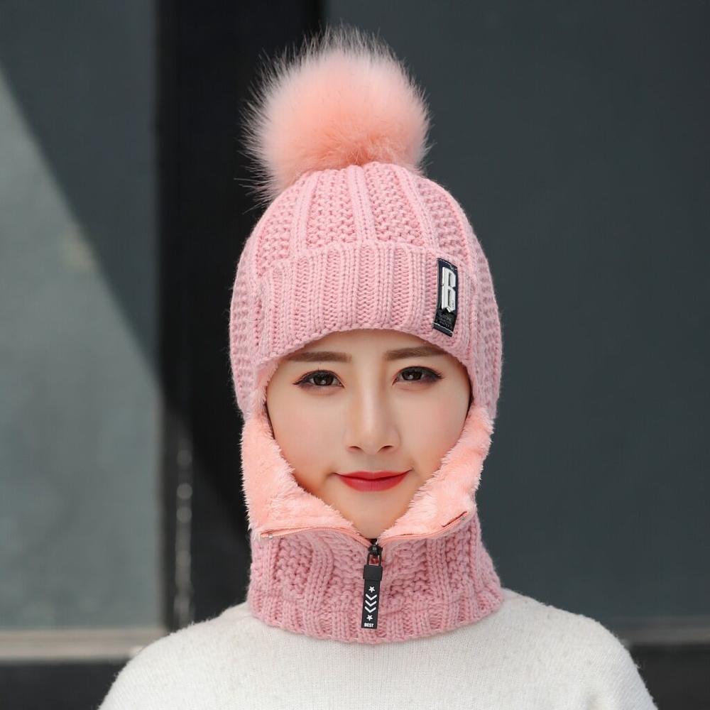 Women Wool Knitted Ski Hat. Warm, thick scarf to protect you from winter winds.
