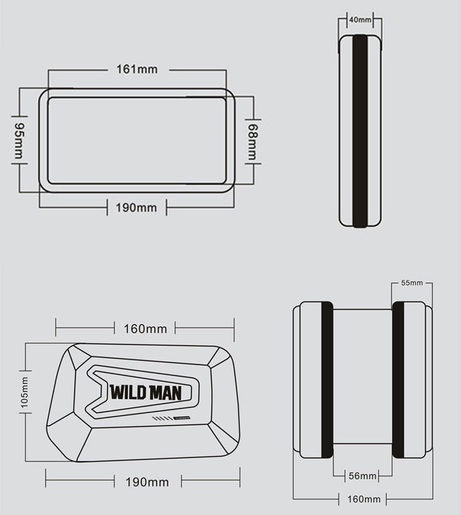 WILD MAN waterproof, touchscreen 6.6 inch phonecase.