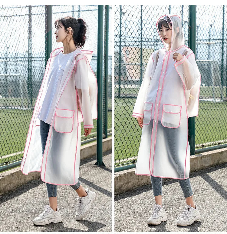Women OR Men's Hooded Raincoats With Schoolbag space