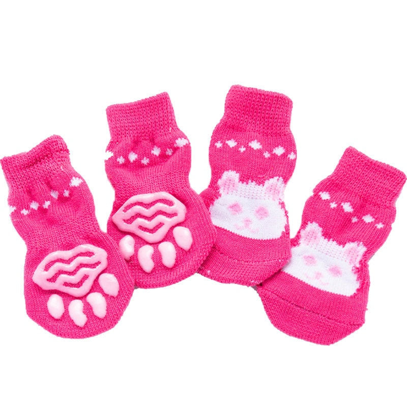 4pcs Anti Slip knitted Socks For Small to Medium Dogs.