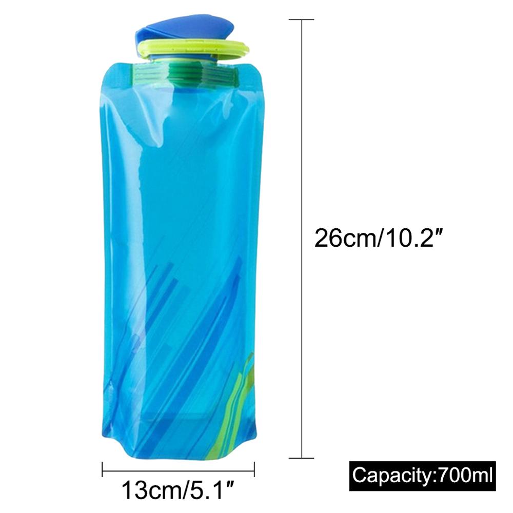 Foldable/Squeezable Water Bottle with fastener to keep it rolled up. Great for Cycling, Outdoor Hiking.