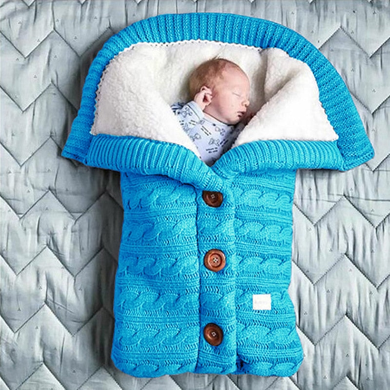 Baby Wool  Button Up Sleeping Bag, Cozy for Autumn Weather in strollers.