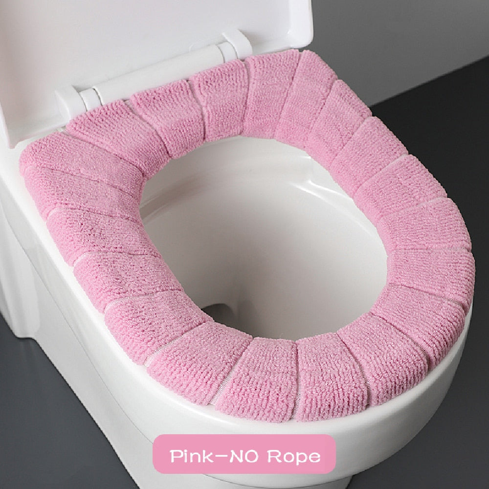 Universal Soft Warm Toilet Seat Cushion.  Easily removed and washable.