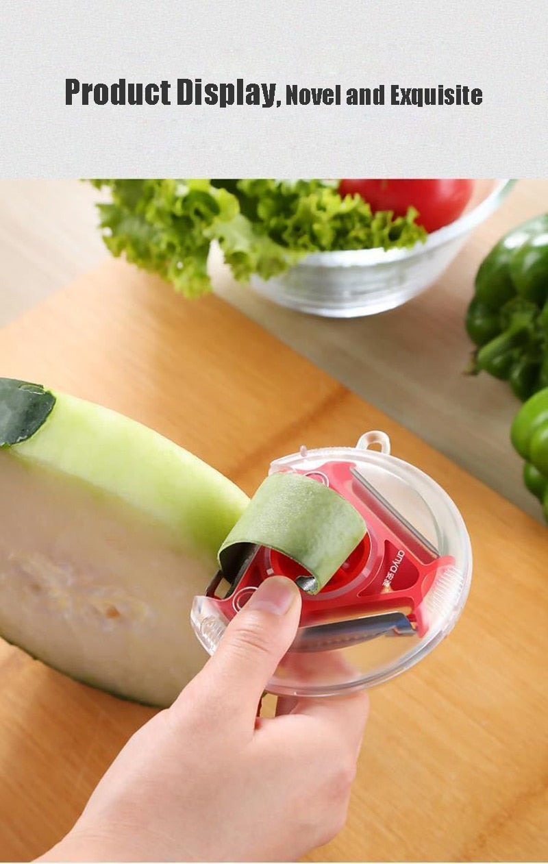 Trio Stainless Steel Blade Peeler/Slicer And Shredder.