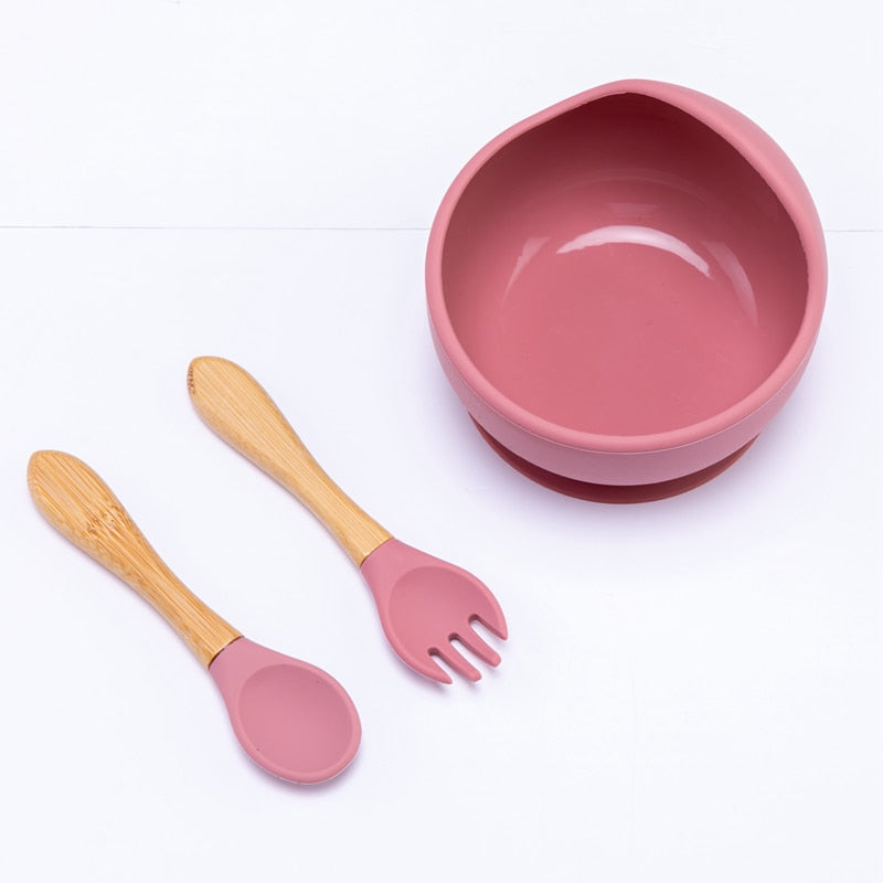 Babies Silicone Bowl, Fork, Spoon, OR Cup and Straw With Suction Cup.