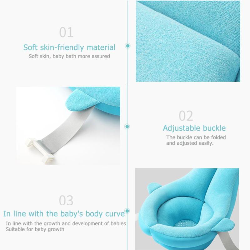 Newborn Safety Security Non-Slip Bath Support Cushion With Foldable Soft Pillow.