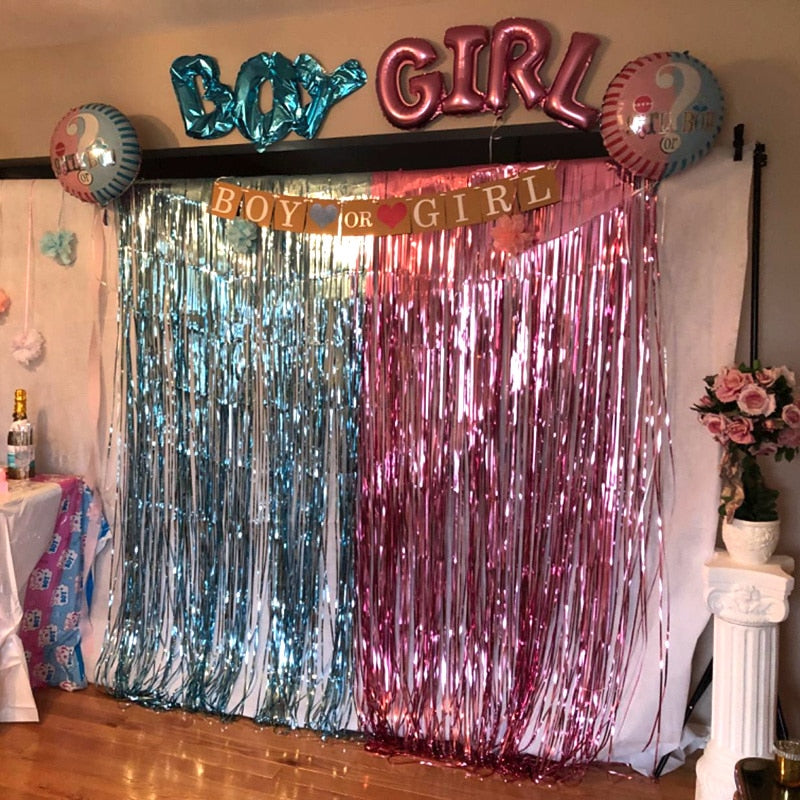 2Pack Party Metallic Foil Backdrop Curtain Decoration.  Great For Weddings, Birthdays or Showers.