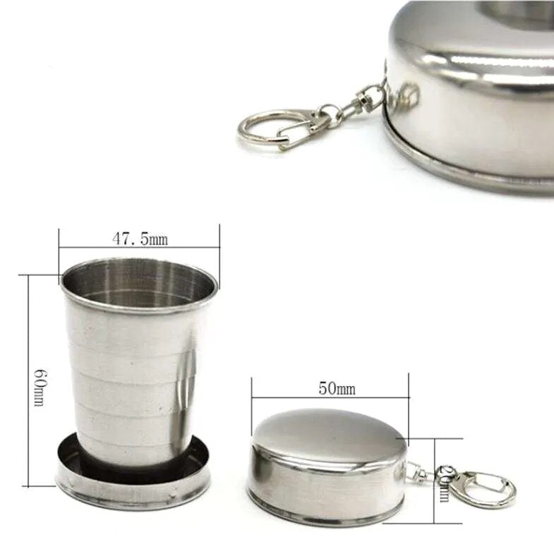 75,150 Or 250ML Stainless Steel Folding Cup.