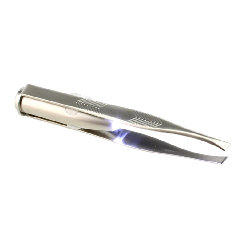 1pc Stainless Steel LED eyebrow tweezer.