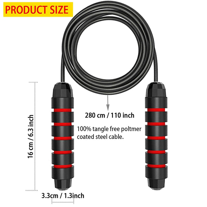 Adjustable Ball Bearings Jump Rope with Carry Bag. Speed Skipping, Crossfit Fitness and speed skipping.