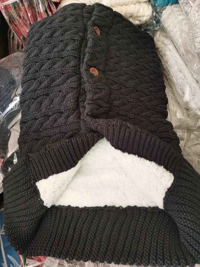 Baby Wool  Button Up Sleeping Bag, Cozy for Autumn Weather in strollers.