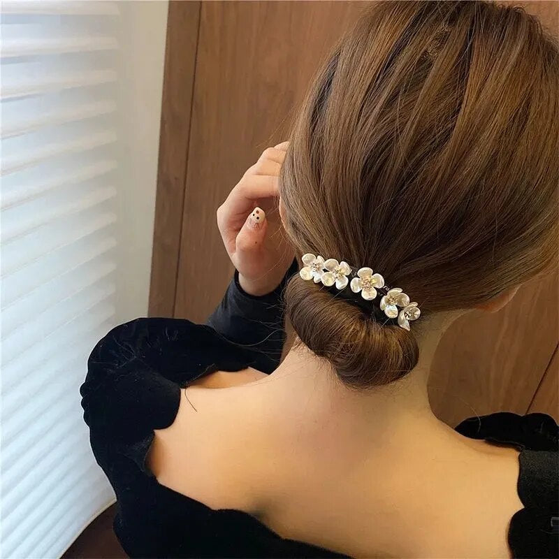 Pearl Ponytail Hair Twists To Make Elegant Buns.
