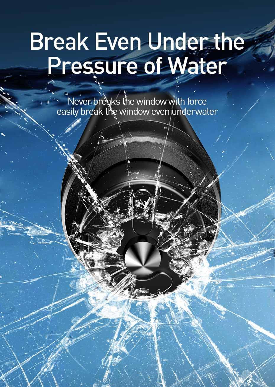 Baseus Car Emergency all in one window breaker, seat belt cutter.